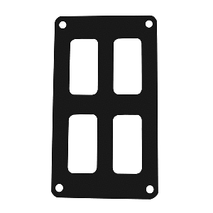 Pacer Switch Panel - 2 Switch &amp; 2 Row - 3" x 4.75" - Black Powder Coated Aluminum - PSC-22-BK