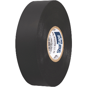 Shurtape EV 077B Professional Grade Black Electrical Tape f/Insulating &amp; Splicing - 3/4" x 66' - 10-Pack - 104706
