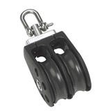 Barton Marine Size 3 45mm Plain Bearing Pulley Block Double w/Swivel - N03230