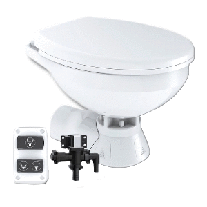 Commodore Quiet Flush Electric Toilet - Rear Macerator w/Solenoid Valve - Regular Size - CM3RMT