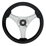 Uflex USA Uflex - Tavolara - 13.8" Black Polyurethane Steering Wheel w/Silver Spokes &amp; X62 Hub - 65277N
