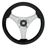 Uflex - Tavolara - 13.8" Black Polyurethane Steering Wheel w/Silver Spokes X62 Hub [65277N]