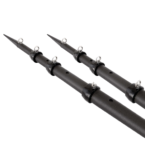 Tigress 15' XD 3K Carbon Fiber Telescoping Outrigger Poles - Matte Black/ Black - Pair - 88679-6