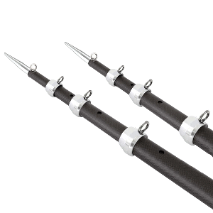 Tigress 15' XD 3K Carbon Fiber Telescoping Outrigger Poles - Matte Black/Silver - Pair - 88679-7