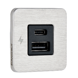 Scanstrut TILE USB-A/USB-C Interior Charging Socket - 12/24V - Stainless Steel Bezel - SC-TILE-11
