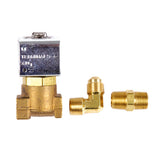 Trident Marine Low-Pressure Brass Solenoid Shut-Off Valve 1/4" Ports 2 Brass Connection Fittings [1300-7708.2-KIT]