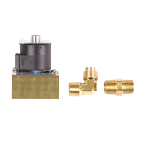Trident Marine 12VDC Low-Pressure Brass Solenoid Shut-Off Valve 3/8" Female Ports &amp; 2 Brass Connection Fittings - 1300-7706.2-KIT
