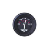 Sierra 58862P Amega Signature Series 2" Black Outboard Hot & Cold 100-220 F Dial Range Water Temperature Gauge Kit with "J" Sender Code - 58862P - official Sierra product image 2