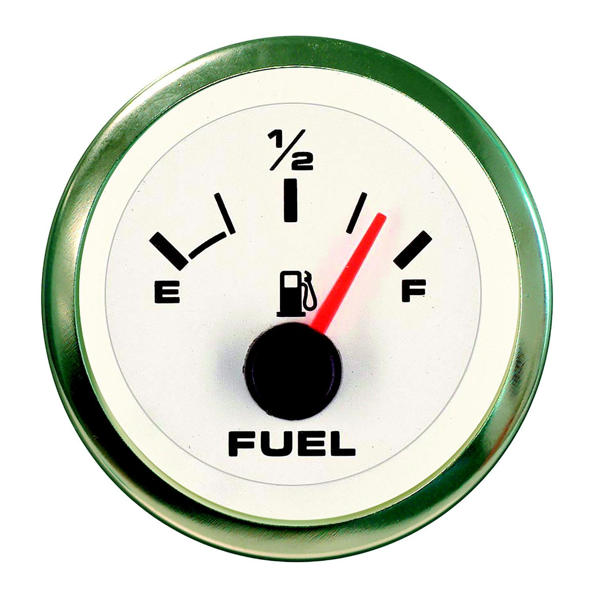Sierra 62551P White Premier Pro Series 2" Stainless Steel Fuel Gauge & Requires "F" Sender Code - 62551P