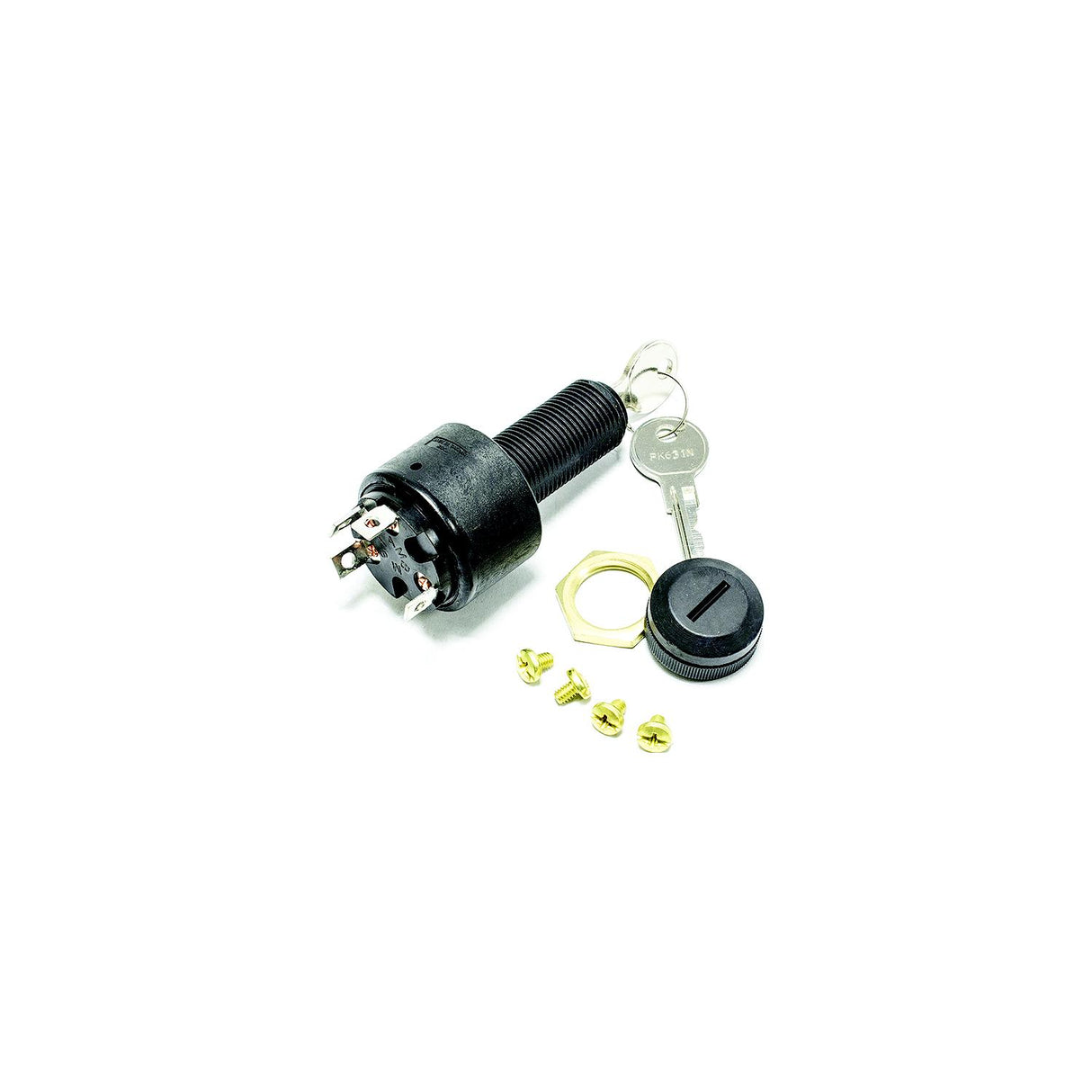 Sierra MP41040 Conventional 4 Position 1 1/8" Polyester 4 Screw Terminal 12V 15 Amp Ignition Starter Switch - MP41040