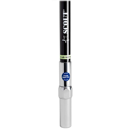 Scout 8' QuickFit Black VHF Antenna w/5M Cable + FME Quick 6 Foam Filled 6db Solid Brass  Copper Element [PF AN NVHF00042T]