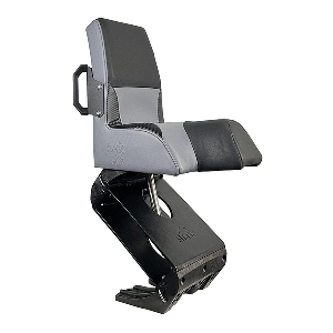 Shark Seating Shark EPIC Seat w/Flex Suspension - Grey Vinyl - Regular Handle - FEAX1000G