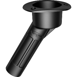 Mate Series Plastic Rod &amp; Cup Holder 30 Degree Open w/Oval Top - Black - P2030DB