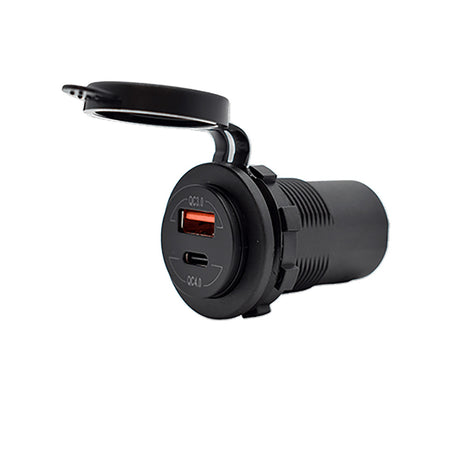 Bluewater Round Dual USB/USB-C Charger - 3000-4001A