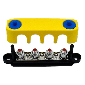 Bluewater Common Stud 4 Gang Positive Terminal Busbar w/Cover - 313738-B-023