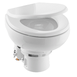 Dometic&trade; MasterFlush 7160 White Electric Macerating Toilet w/Orbit Base, Raw Water Flush - 24V - 9610007275