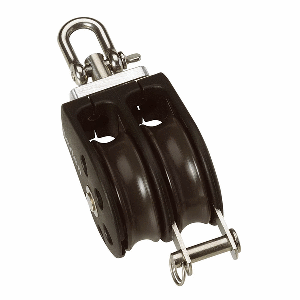 Barton Marine Barton Size 1 30mm Plain Bearing Pulley Block Double Swivel &amp; Becket - N01231