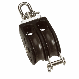 Barton Marine Barton Size 2 35mm Plain Bearing Pulley Block Double Swivel &amp; Becket - N02231