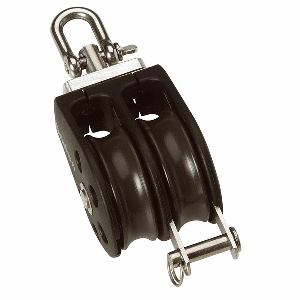 Barton Marine Barton Size 3 45mm Plain Bearing Pulley Block Double Swivel &amp; Becket - N03231