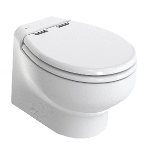 Thetford Marine Thetford Silence Plus 2G w/Wood Polyester Soft Close Seat &amp; Standard Solenoid - Short, White - 12V - T-S2G012DW/D00C00