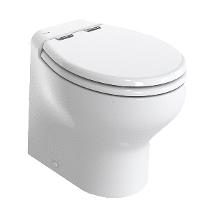 Thetford Marine Thetford Silence Plus 2G w/.Wood Polyester Soft Close Seat &amp; Standard Solenoid - High, White - 24V - T-S2G024NW/D00C00
