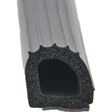 AP Products 01820610 Peel N Stick Seal, Ribbed Foam D Seal Black W/Hats Red Tape Boxed, 1" x1" x 10' - image 1