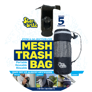 Star brite Mesh Trash Bag w/Locking Suction Cup &amp; Litter Guard Cinch Tie - 5 Gallons - 52074