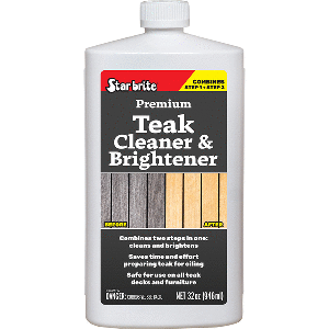 Star brite Premium Teak Cleaner &amp; Brightener - Restore &amp; Enhance Wood Grain - 32 oz - 94932