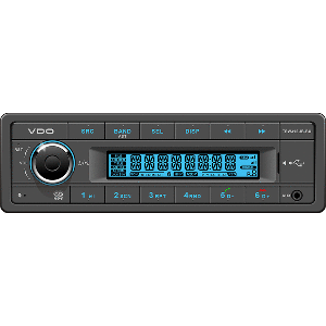 VDO 12V Radio w/FM RDS Tuner MP3/WMA/USB/Bluetooth - Blue Illumination - TRW312UB-BU