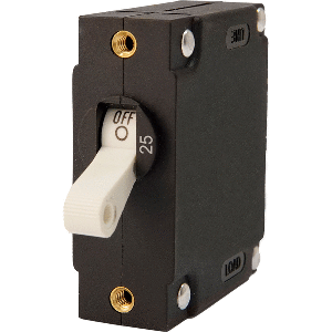 Egis Mobile Electric Egis A Series White Toggle Panel Mount Circuit Breaker - Single Pole 25A - 3201-25