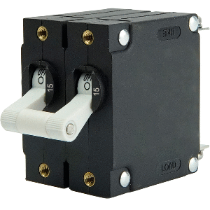 Egis Mobile Electric Egis A Series White Toggle Panel Mount Circuit Breaker - Dual Pole 15A - 3202-15