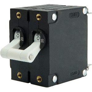 Egis Mobile Electric Egis A Series White Toggle Panel Mount Circuit Breaker - Dual Pole 20A - 3202-20