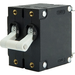 Egis Mobile Electric Egis A Series White Toggle Panel Mount Circuit Breaker - Dual Pole 30A - 3202-30