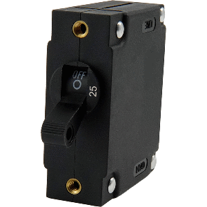Egis Mobile Electric Egis A Series Black Toggle Panel Mount Circuit Breaker - Single Pole 25A - 3211-25