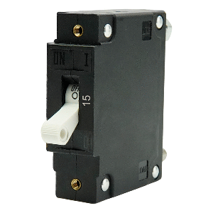 Egis Mobile Electric Egis C Series White Toggle Panel Mount Circuit Breaker - Single Pole 15A - 3501-015