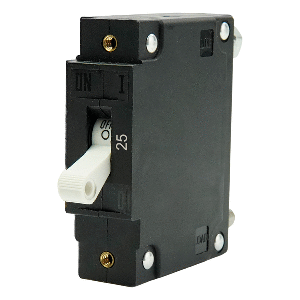 Egis Mobile Electric Egis C Series White Toggle Panel Mount Circuit Breaker - Single Pole 25A - 3501-025