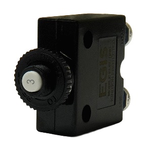 Egis Mobile Electric Egis 3A Push Button Panel Mount Circuit Breaker - Screw Terminals - 4710-03