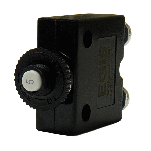 Egis Mobile Electric Egis 5A Push Button Panel Mount Circuit Breaker - Screw Terminals - 4710-05