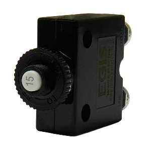 Egis Mobile Electric Egis 15A Push Button Panel Mount Circuit Breaker - Screw Terminals - 4710-15