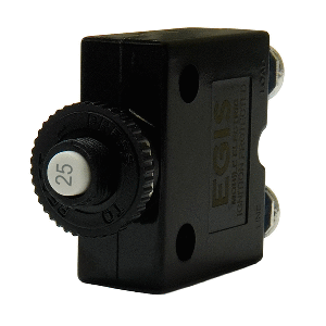 Egis Mobile Electric Egis 25A Push Button Panel Mount Circuit Breaker - Screw Terminals - 4710-25