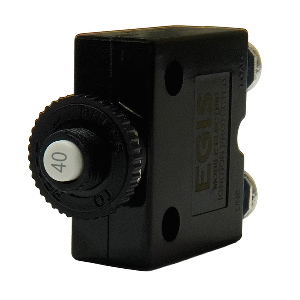 Egis Mobile Electric Egis 40A Push Button Panel Mount Circuit Breaker - Screw Terminals - 4710-40
