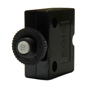 Egis Mobile Electric Egis 10A Push Button Panel Mount Circuit Breaker - Spade Terminal - 4711-10
