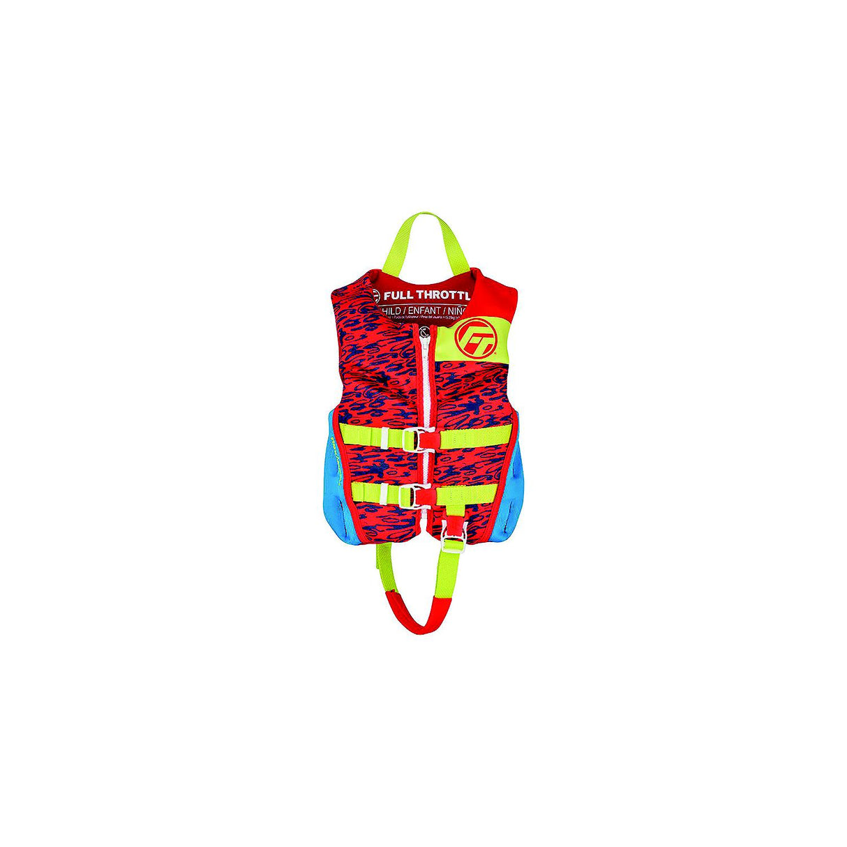 Full Throttle 14250010000126 Rapid Dry Flex Back Life Vest, Red, Child, 33-55 lbs. - image 1