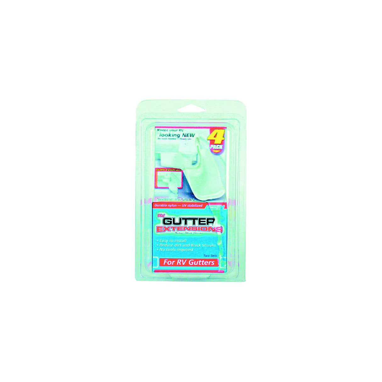 Camco WHITE GUTTER EXTENSIONS 4/PK REPLACES P/N 117-42123 RVX - image 1
