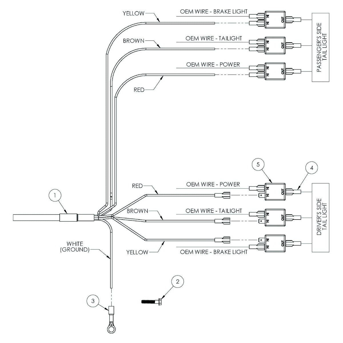 Blue Ox® BX88442 Progressive Lit Vehicle Tail Light Wiring Kit - image 1