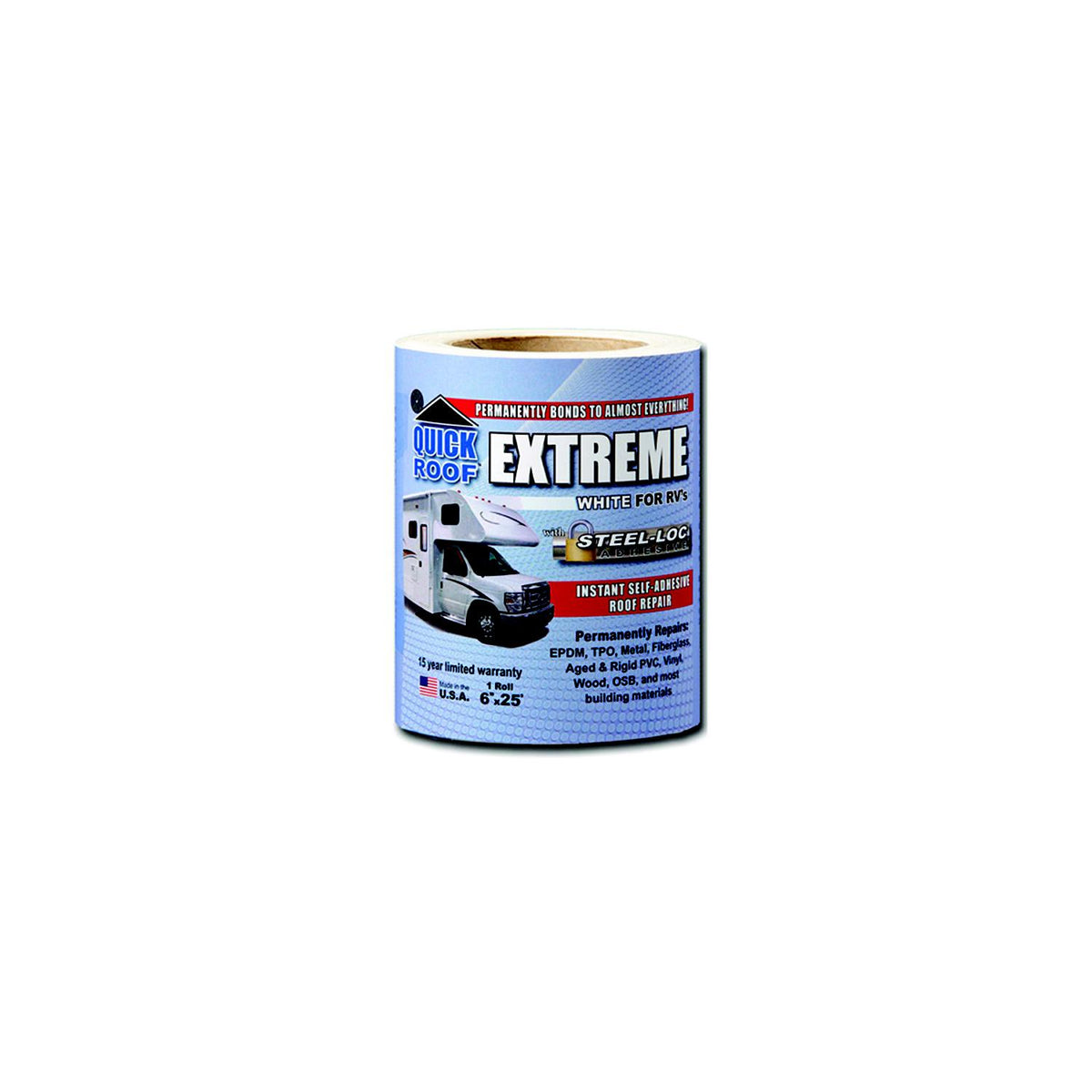 CoFair Products, Inc - Quick Roof Extreme UBE625 Instant Self-Adhesive White Roof Tape for RV's, 6" x 25' - image 2