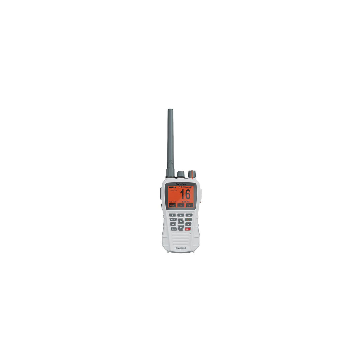 Cobra Electronics Cobra 01900113 Bluebound 650 Floating Handheld VHF Radio, White - 0190011-3