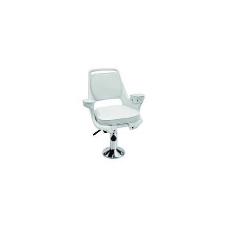 Wise Seating Wise Captain's Chair Package With Chair, Cushions, 12" to 18" Adjustable Pedestal and Seat Slide - White