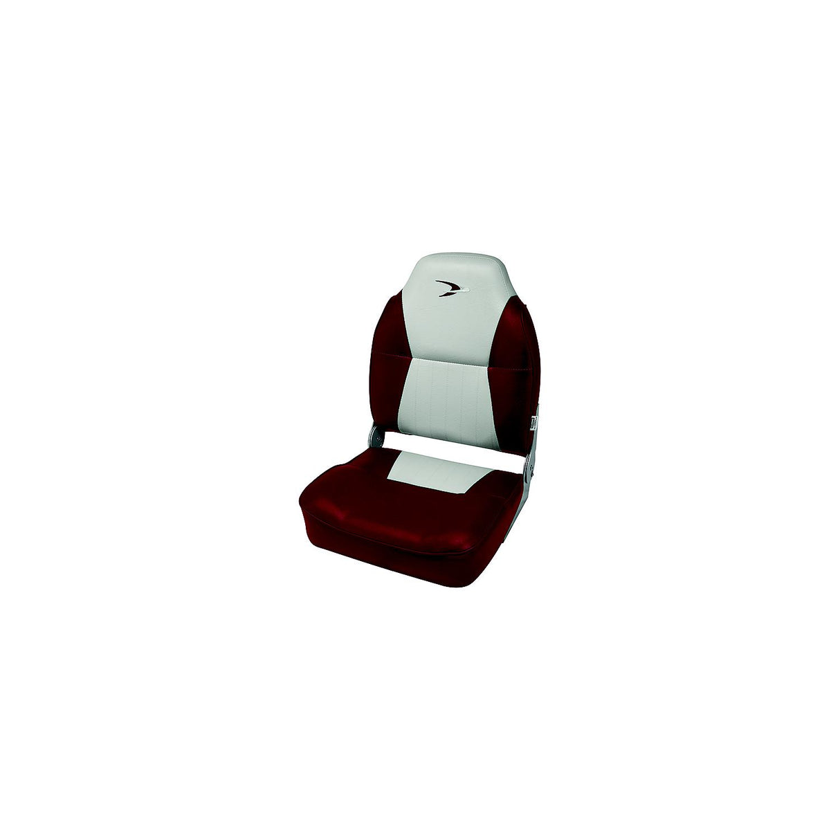 Wise Seating 8WD640PLS661 Premium High Back Fold Down Fishing Seat - Grey/Red, 19.75" D x 17" W x 22.5" H - 8WD640PLS-661