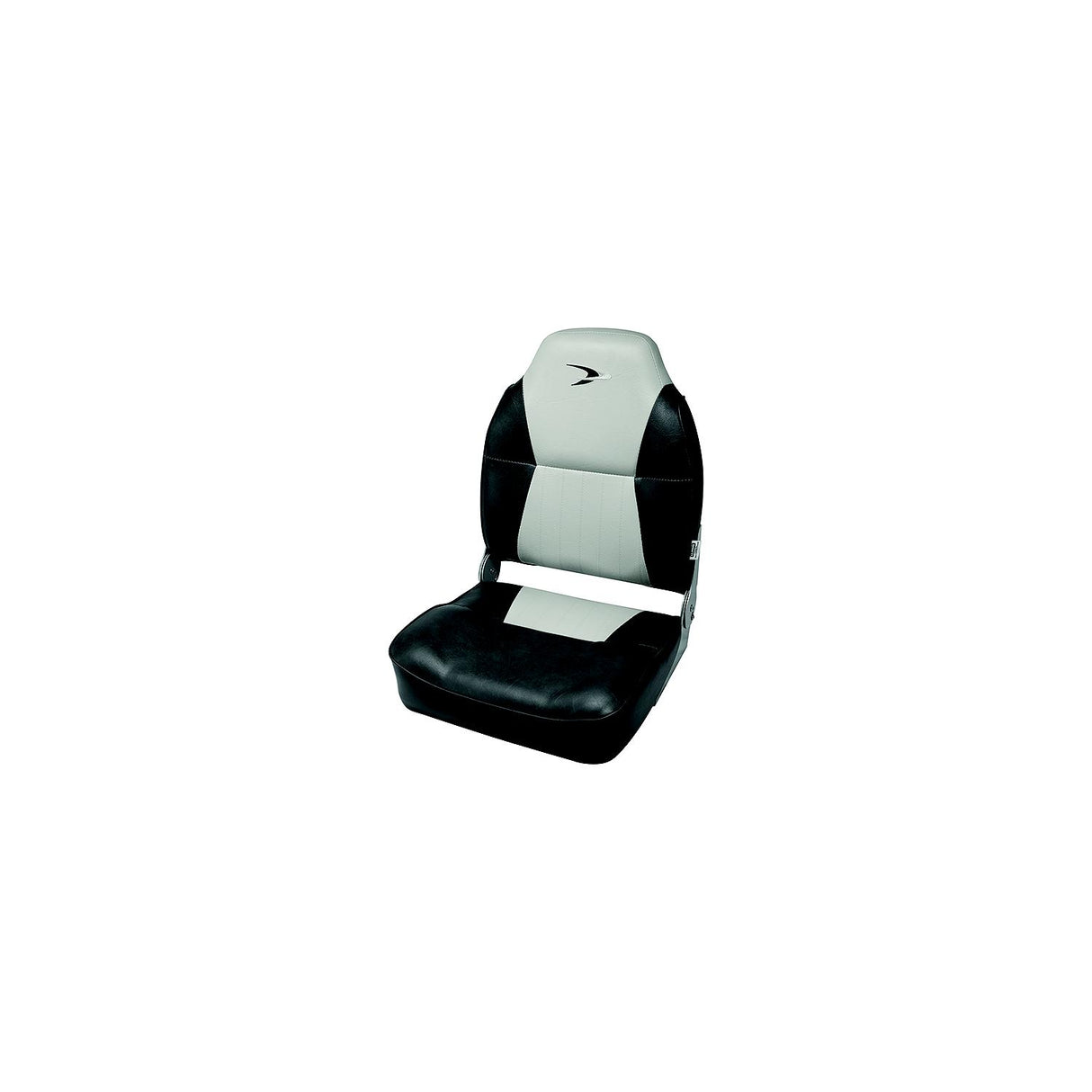 Wise Seating 8WD640PLS664 Premium High Back Fold Down Fishing Seat - Grey/Charcoal, 19.75" D x 17" W x 22.5" H - 8WD640PLS-664